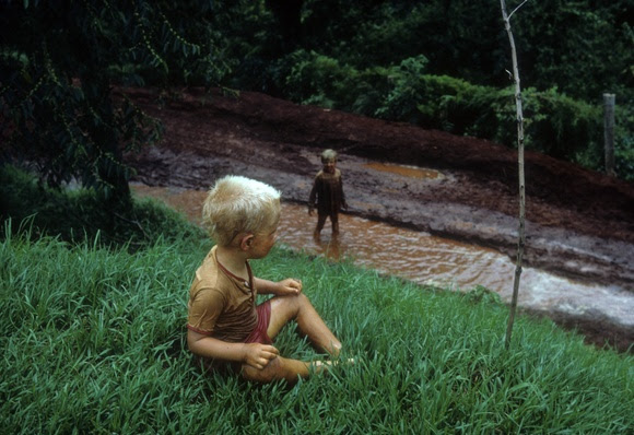 Muddy boy and girl